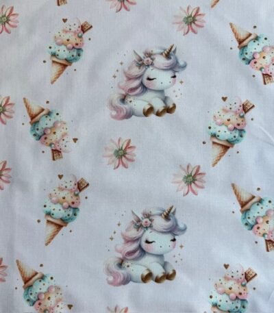 Popeline Unicorn Ice Cream by Ana Lobo – Rosa