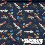 Popeline Digital Velocidade Furiosa – Azul