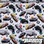 Popeline Digital Velocidade Furiosa – Branco