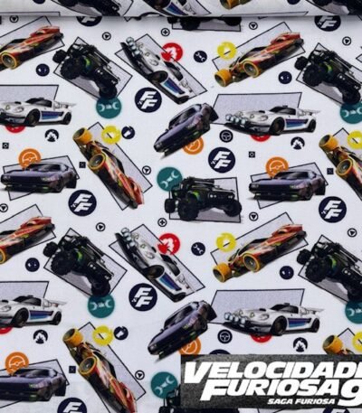 Popeline Digital Velocidade Furiosa – Branco