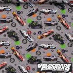 Popeline Digital Velocidade Furiosa – Cinzento