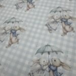 Popeline Xadrez Coelhinhos – Azul - imagem 2