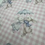 Popeline Xadrez Coelhinhos – Rosa - imagem 2