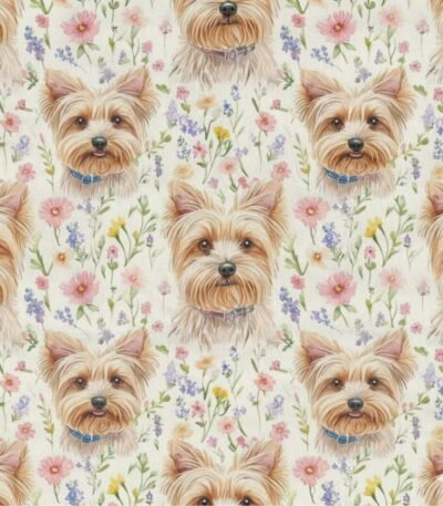 Popeline Animais Yorkshire – Cru
