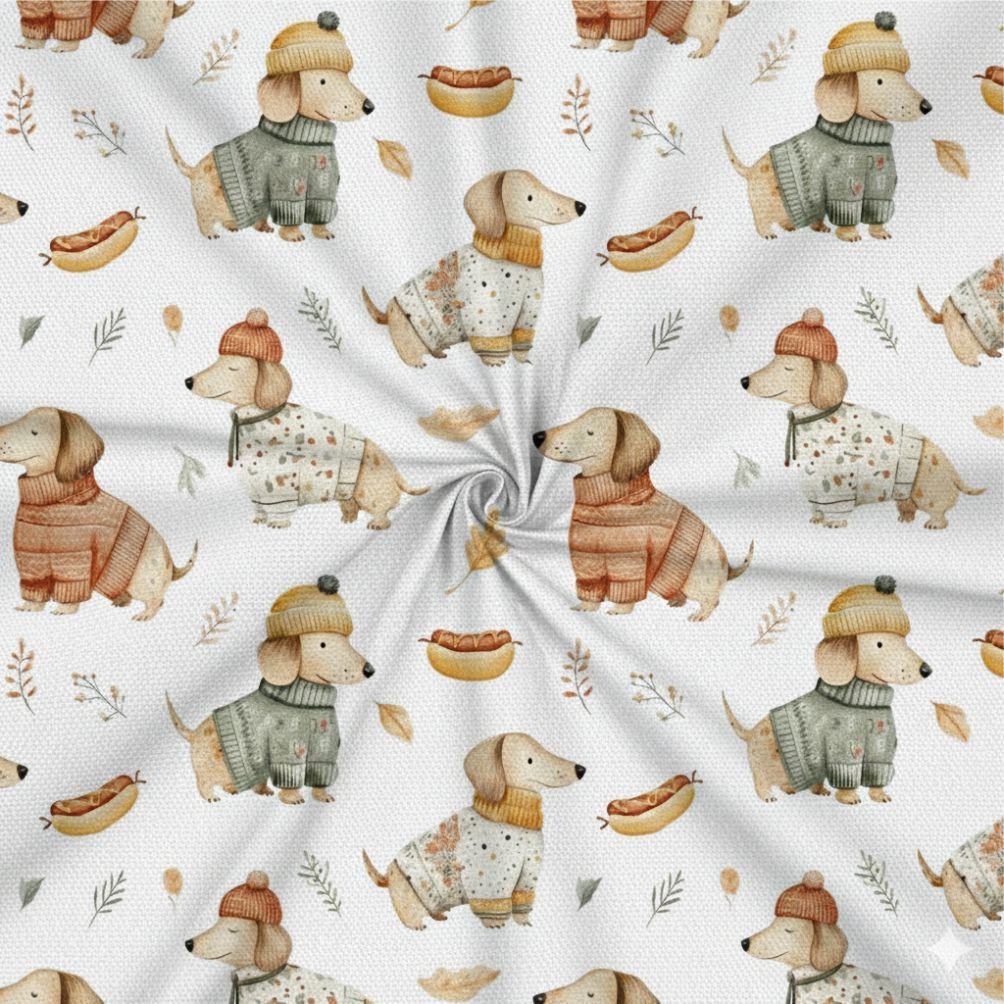 Tecido Popeline cao Salsicha Violet Fabrics