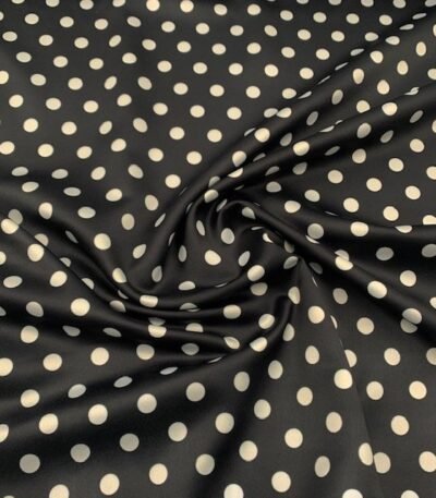 Seda Crepe – Bolas – Preto