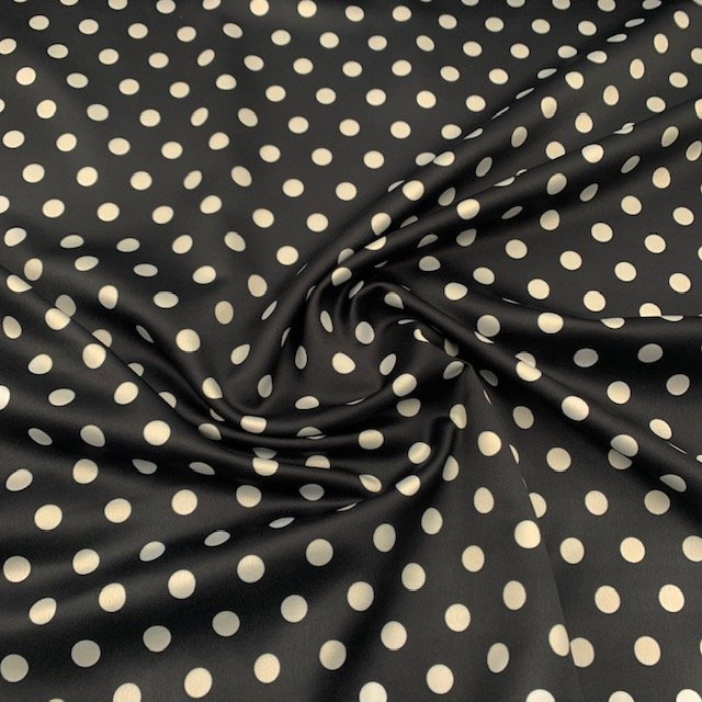 Seda Crepe – Bolas – Preto