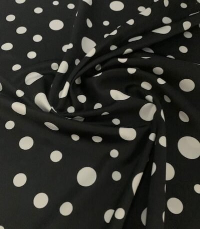 Seda Crepe – Bolas Variadas – Preto