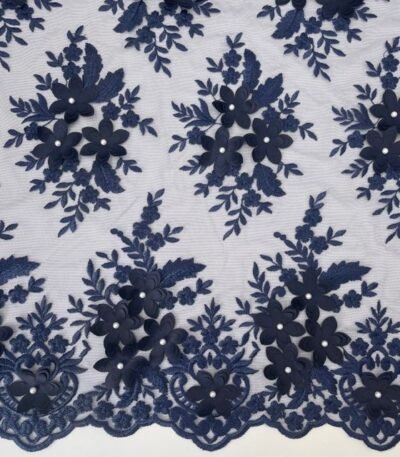 Renda 3D Flower – Azul Marinho