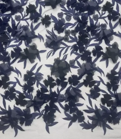 Renda 3D Flower – Azul Marinho