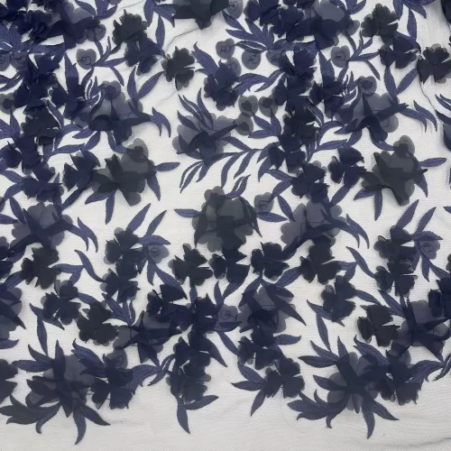 Renda 3D Flower – Azul Marinho