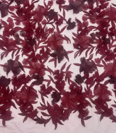 Renda 3D Flower – Bordeaux