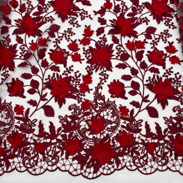 Renda Flower 3D – Vermelho
