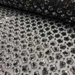 Renda Sequin Flower – Preto