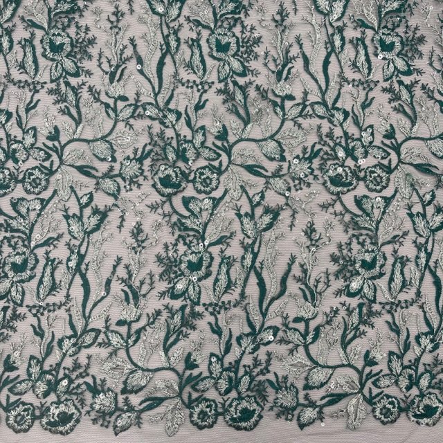 Renda Sequin Tree – Verde