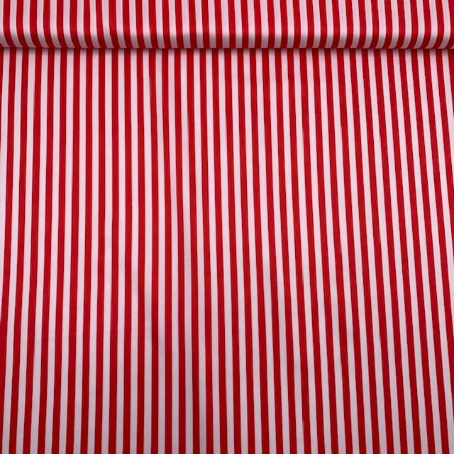 Seda Crepe – Riscas – Vermelho