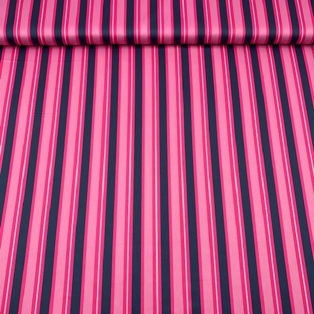 Seda Crepe – Riscas – Rosa