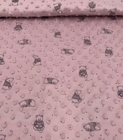Malha Minky Estampada – Rosa Velho