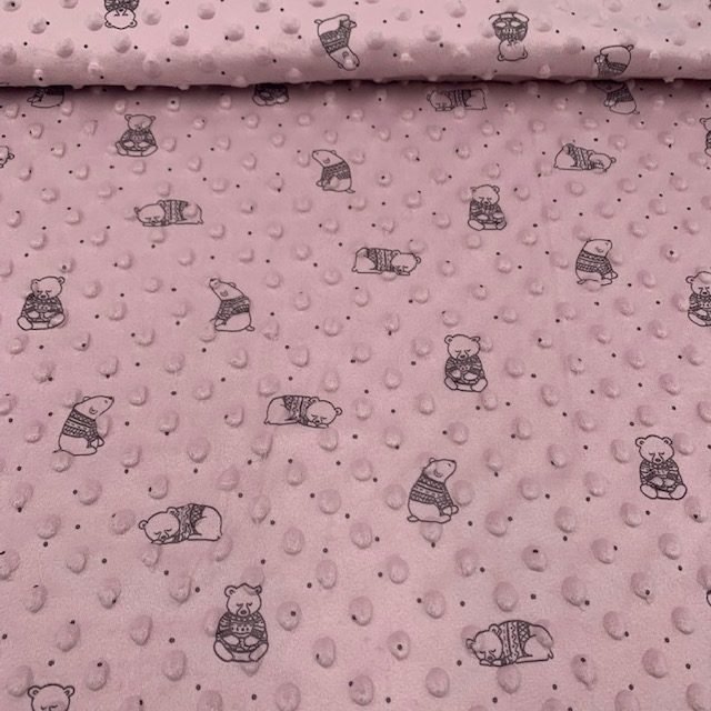 Malha Minky Estampada – Rosa Velho