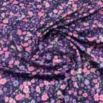 Seda Crepe – Floral – Rosa / Lilás - imagem 2