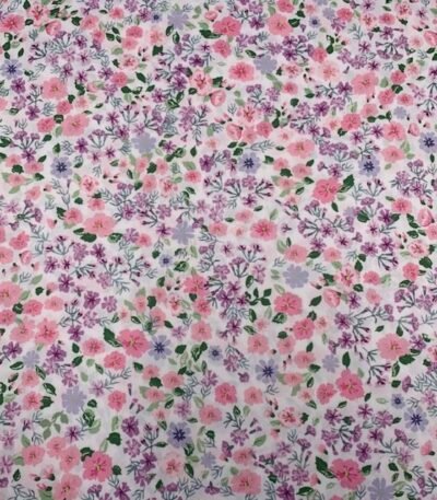 Seda Crepe – Floral – Rosa