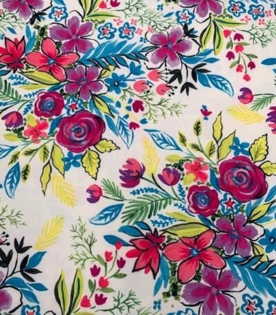 Crepe Compacto – Floral – Rosas