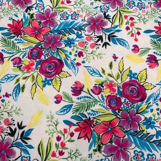 Crepe Compacto – Floral – Rosas