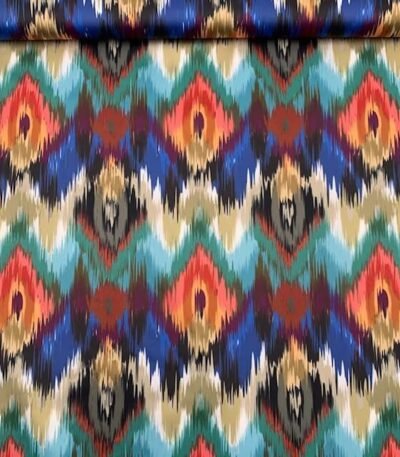Seda Crepe Abstrata – Multicolor