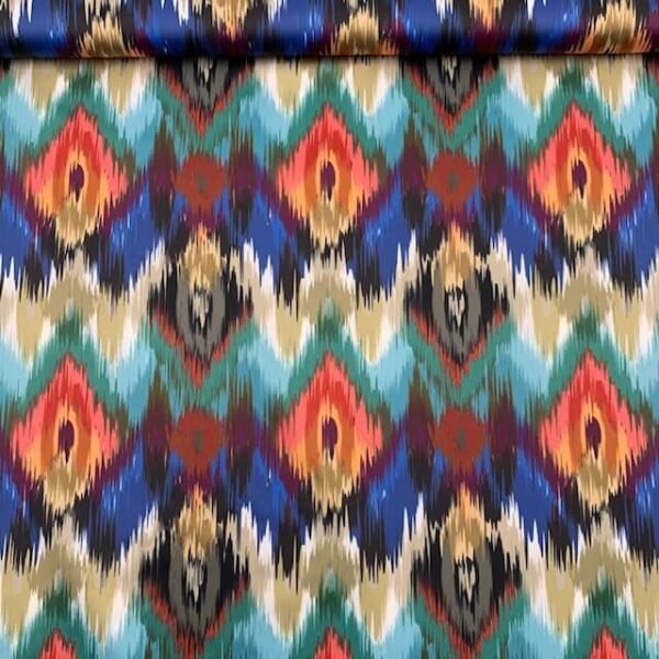 Seda Crepe Abstrata – Multicolor