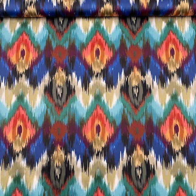 Seda Crepe Abstrata – Multicolor