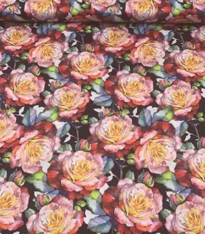 Seda Crepe Rose – Preto