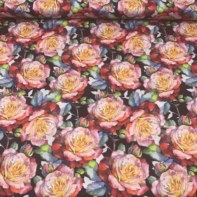 Seda Crepe Rose – Preto