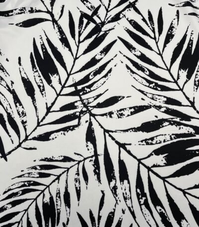 Seda Crepe Leaves – Branco/Preto