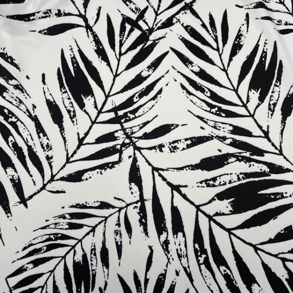 Seda Crepe Leaves – Branco/Preto