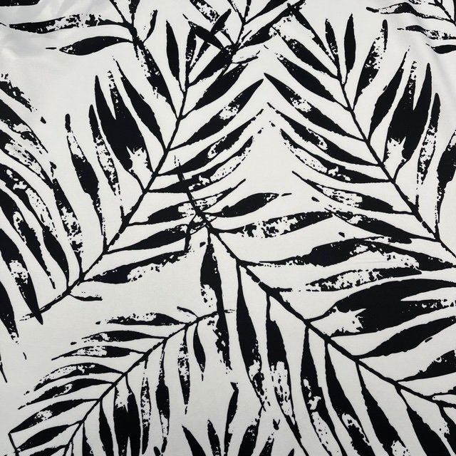 Seda Crepe Leaves – Branco/Preto
