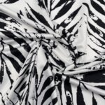 Seda Crepe Leaves – Branco/Preto - imagem 2