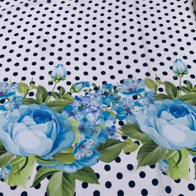 Seda Pintas/Floral – Azul