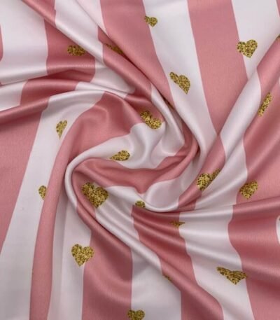 Seda Crepe – Ricas/Corações – Rosa
