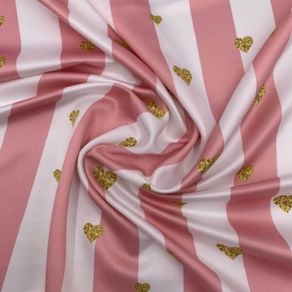 Seda Crepe – Ricas/Corações – Rosa