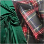 Tartan Azul + Veludo Verde