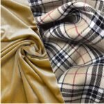 Tartan Bege + Veludo Amarelo