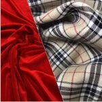 Tartan Bege + Veludo Vermelho