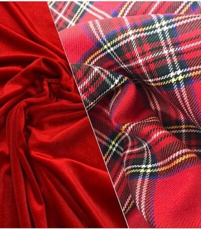 Tartan Vermelho + Veludo Vermelho