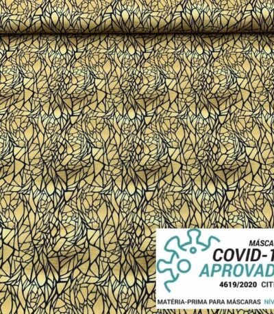 Tecido Covid – Gold Black