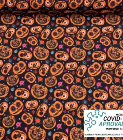 Tecido Covid – Halloween Abóbora