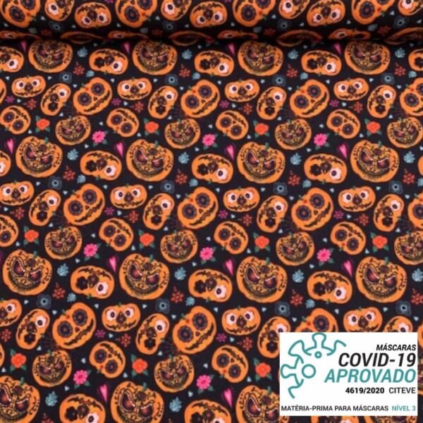 Tecido Covid – Halloween Abóbora