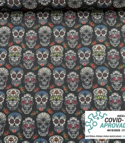 Tecido Covid – Halloween Caveiras
