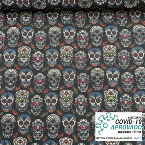 Tecido Covid – Halloween Caveiras