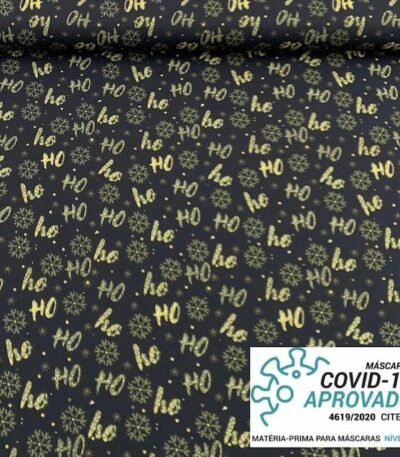 Tecido Covid Natal – Preto Ho HO