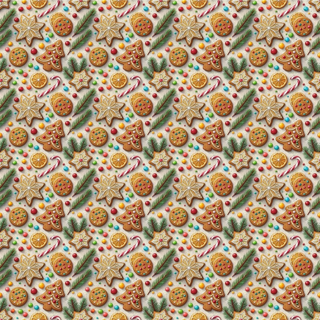Tecido Decoração Policanvas Biscoitos de Natal